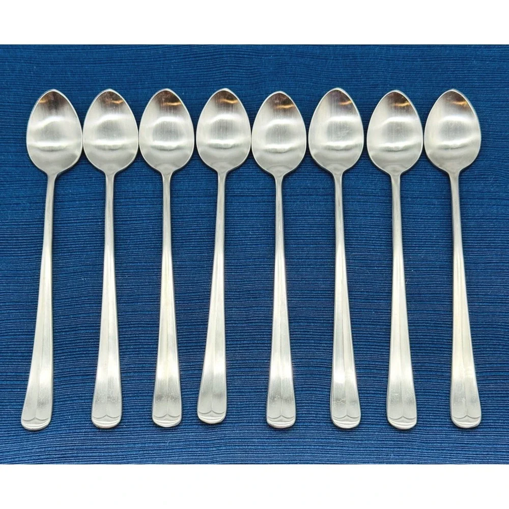 Towle Supreme Cutlery Iced Tea Spoons Silver Liberty Bell Stainless Japan Set 8